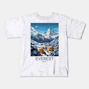 A Pop Art Travel Print of Mount Everest - Nepal Kids T-Shirt